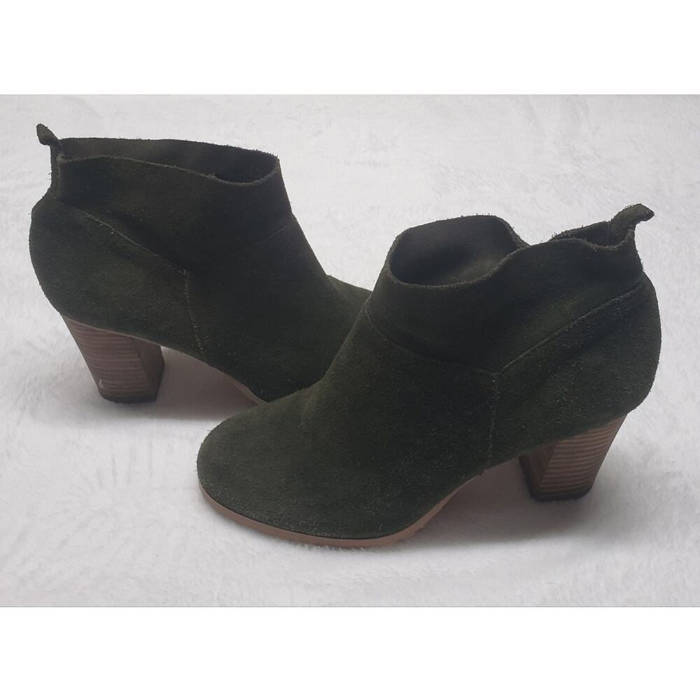 Crown Vintage Darcie Olive Green Suede Ankle Boots Size 8M